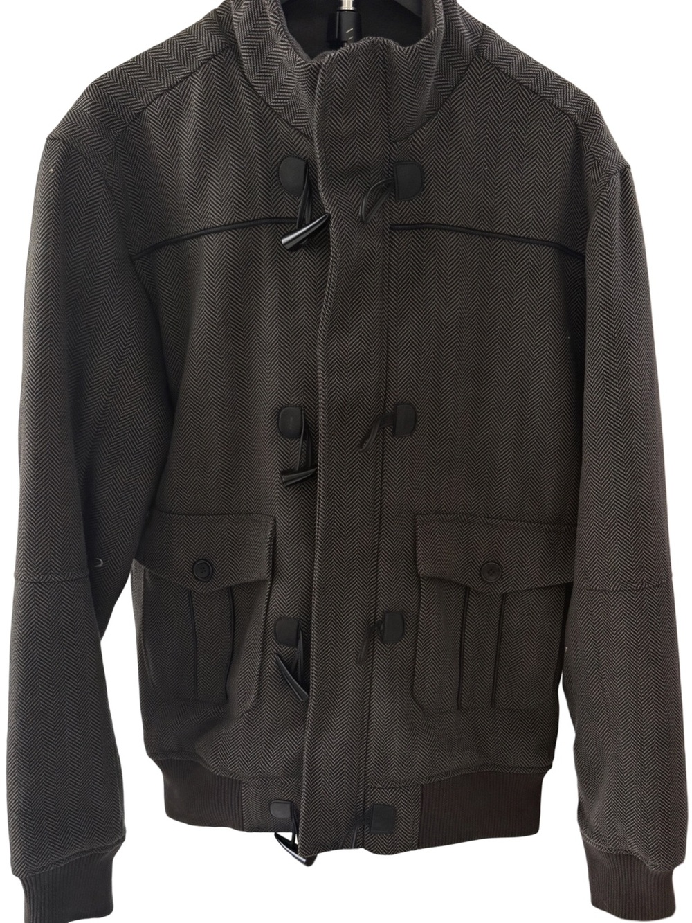 Guess Men's Herringbone Toggle Trench Coat - Brown